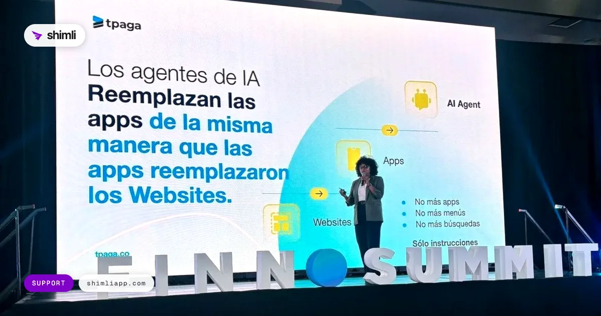 Slide at FINNOSUMMIT 2026: AI agents replace apps the same way apps replaced websites