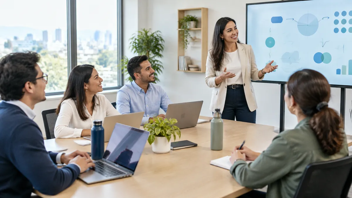 A group of agency professionals in a training session